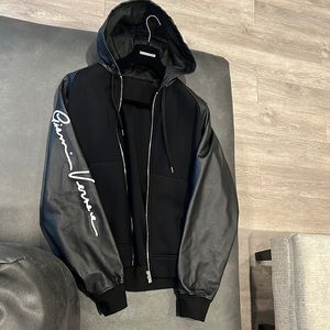 New Versace leather sleeved hoodie!